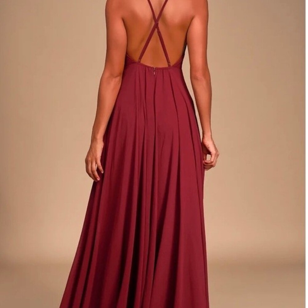 Lulus Mythical Kind of Love Red Maxi Dress Size XS Fit & Flare Open Back